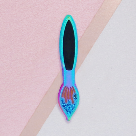 Black Paintbrush Mini Pin