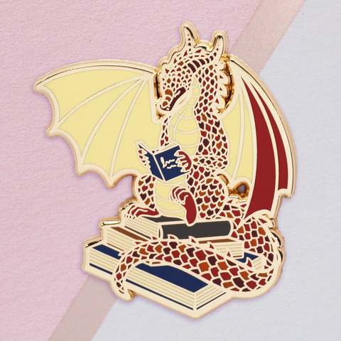 Book Dragon Enamel Pin