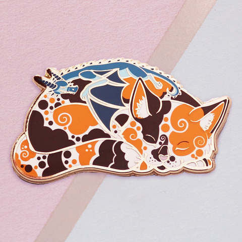 Cat Dragon Enamel Pin