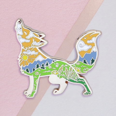 Day Fox Enamel Pin