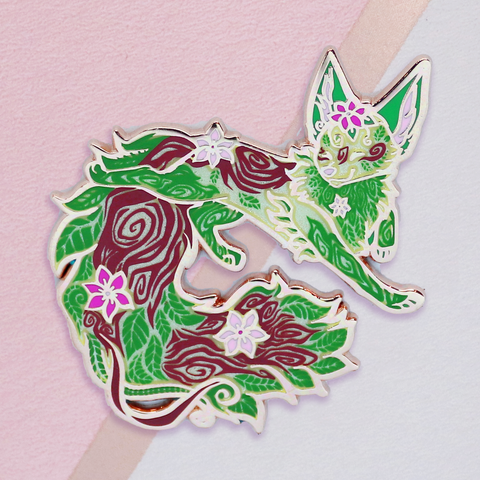 Earth Fox Enamel Pin