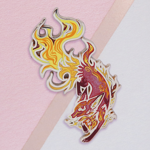 Fire Fox Enamel Pin