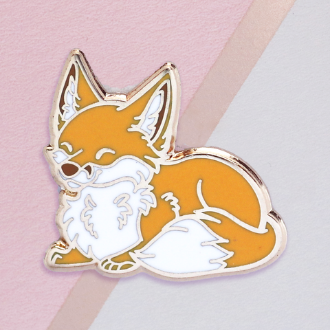 Orange Fox Cub Kit Mini Pin