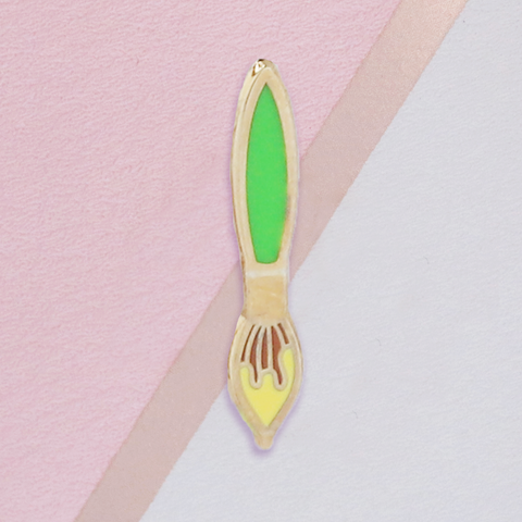 Green Paintbrush Mini Pin