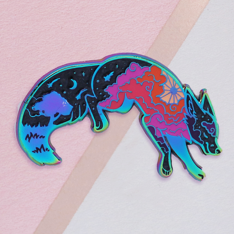 Night Fox Enamel Pin