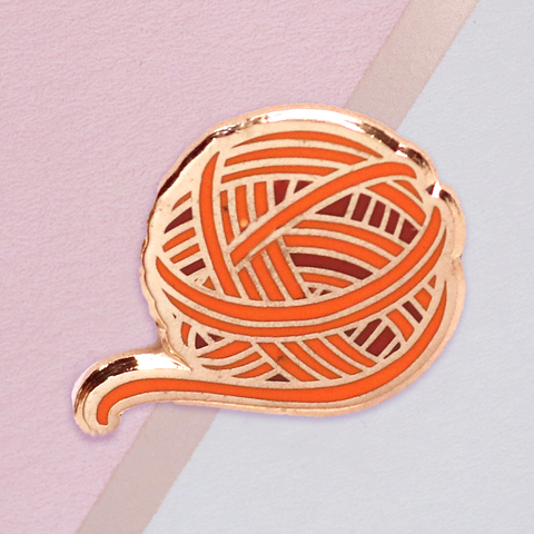 Orange Yarn Mini Pin