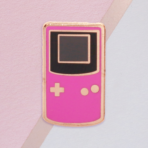 Pink Handheld Game Console Mini Pin