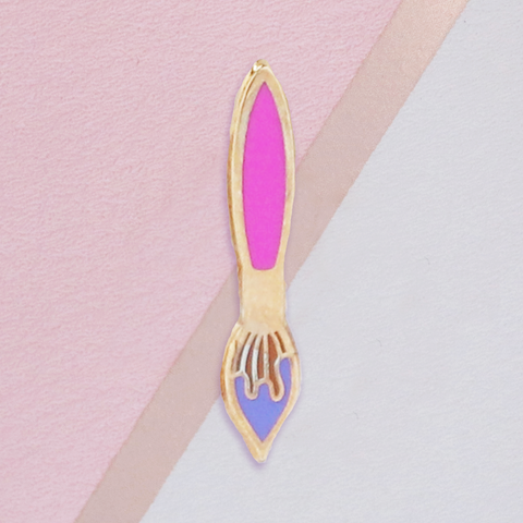 Pink Paintbrush Mini Pin