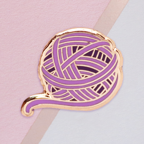 Purple Yarn Mini Pin