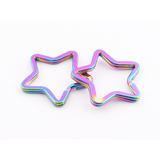 Rainbow Plated Star Keyring