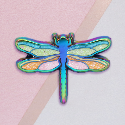 Rainbow Dragonfly Mini Pin