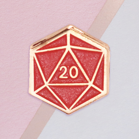 Red Dice D20 Mini Pin