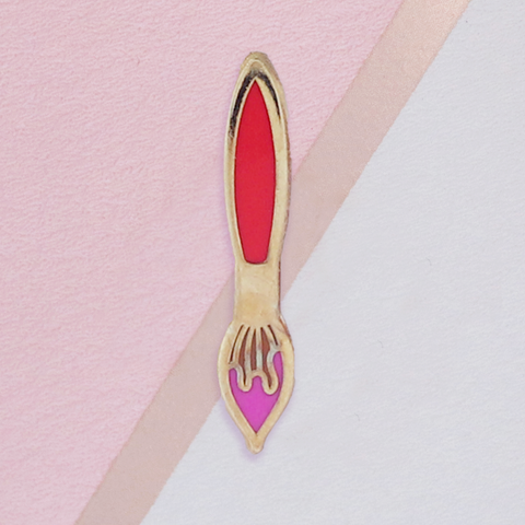 Red Paintbrush Mini Pin