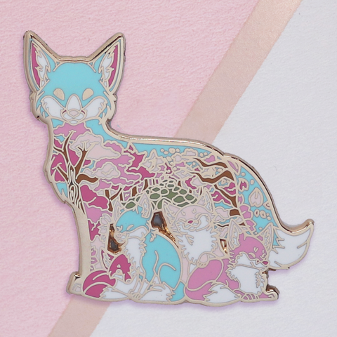 Spring Fox Enamel Pin