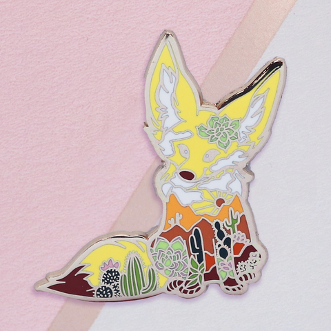 Summer Fox Enamel Pin