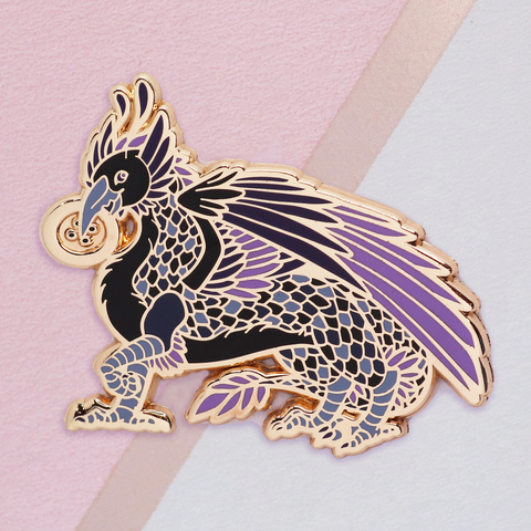 Trinket Button Dragon Enamel Pin