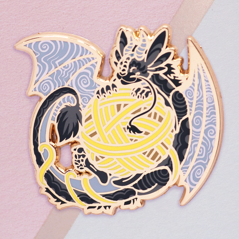 Yarn Dragon Enamel Pin