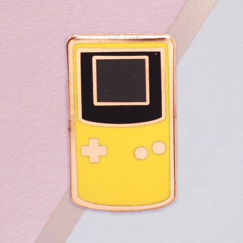 Yellow Handheld Game Console Mini Pin