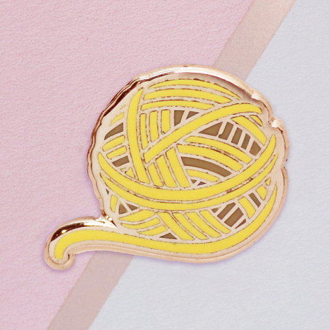 Yellow Yarn Mini Pin